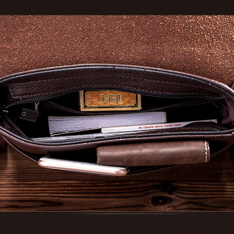 Men's Bag Leather Bag Shoulder Bag Business Soft Leather Men's Bag Casual Backpack Crossbody Bag Vertical Shoulder Bag