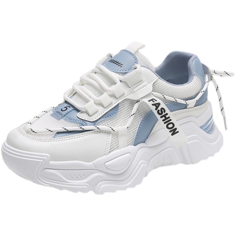 Women's Shoes Spring Breathable Sports Casual Shoes Hong Kong Style Torre Shoes Ins Trendy Thick Sole Increased Mesh 2024 New