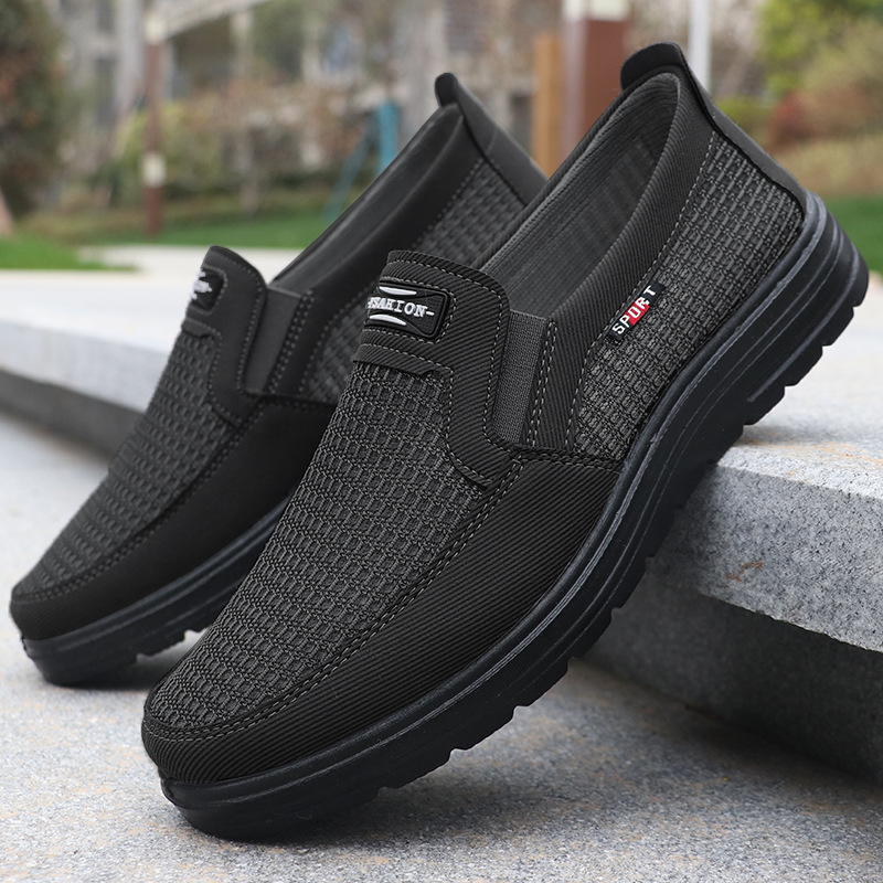Cross-border summer net shoes plus size men's new men's cloth shoes breathable one-step casual polyurethane cloth shoes