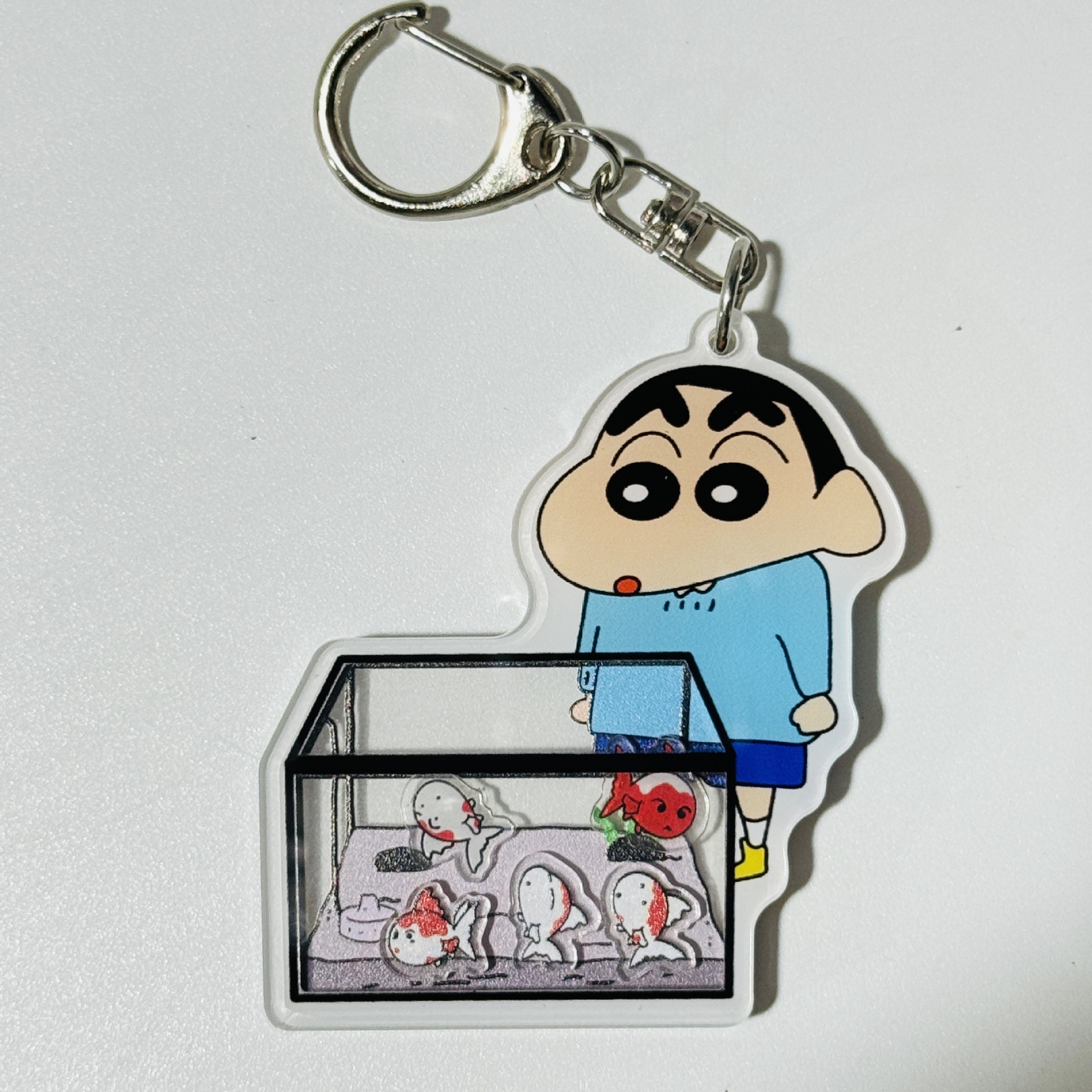Xiaohongshu same style crayon Xiaoxin goldfish acrylic rocking pendant key ring pendant small gift for people