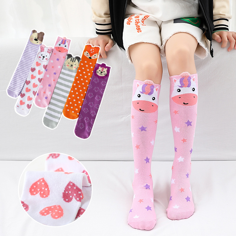 Cross-border Source manufacturers girls stockings animal striped children stockings Fox knee calf stockings