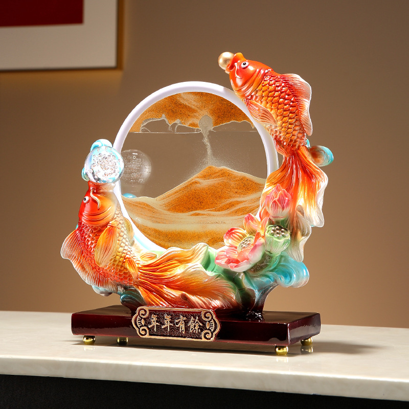More than a year creative quicksand ornaments new Chinese housewarming gifts wine cabinet decorations resin  fortune