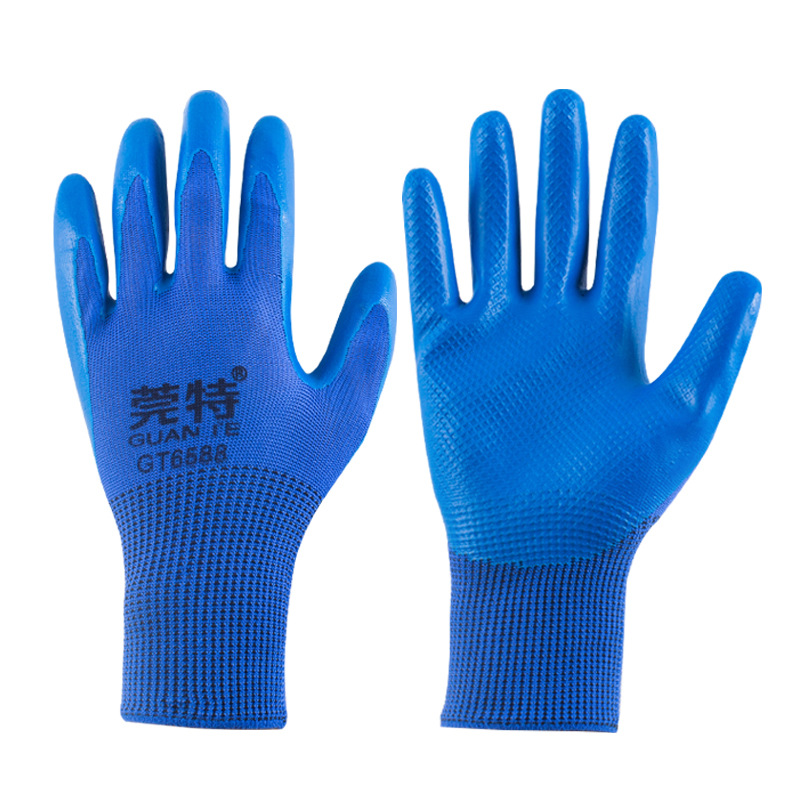 Guante 6588 latex embossed wear-resistant gloves 13-pin tear-resistant non-slip thickened site labor protection handling and maintenance