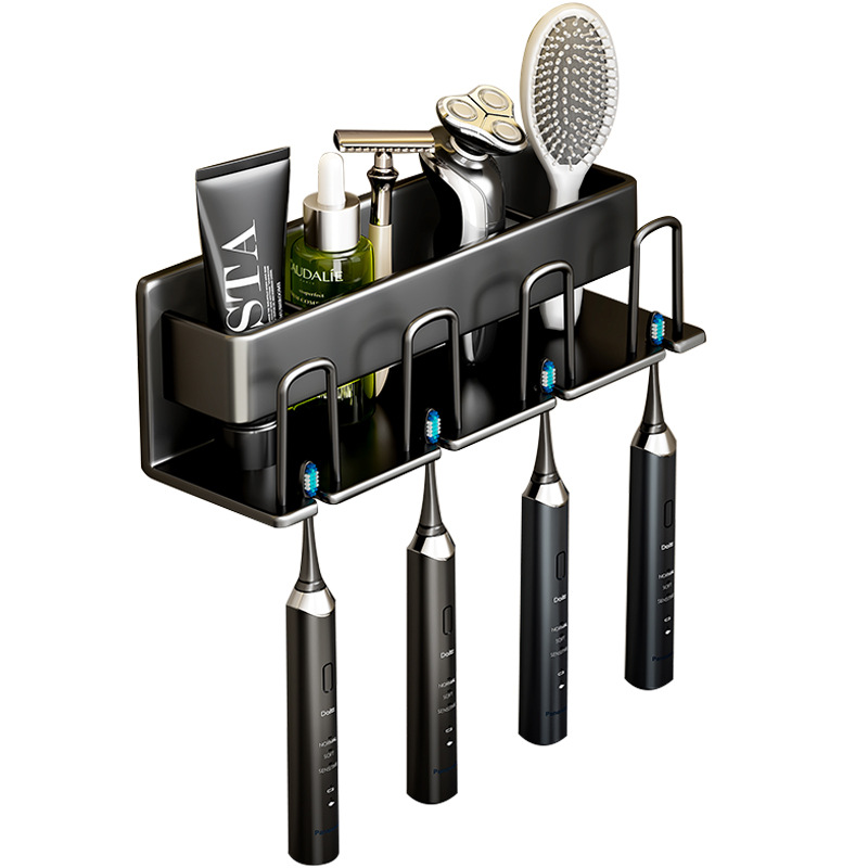 SMD Toothbrush Storage Rack Wall Hanging Punch-free Mouthwash Cup Storage Household Set Wall Hanging Electric Toothbrush Holder