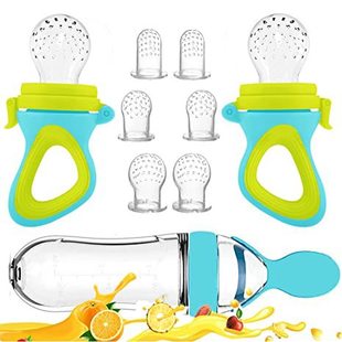Amazon Geometric Confused Bottle Bite Bite Fruit and Vegetable Feeder Nipple 6 px suit Baby Baby Silicone Nipple