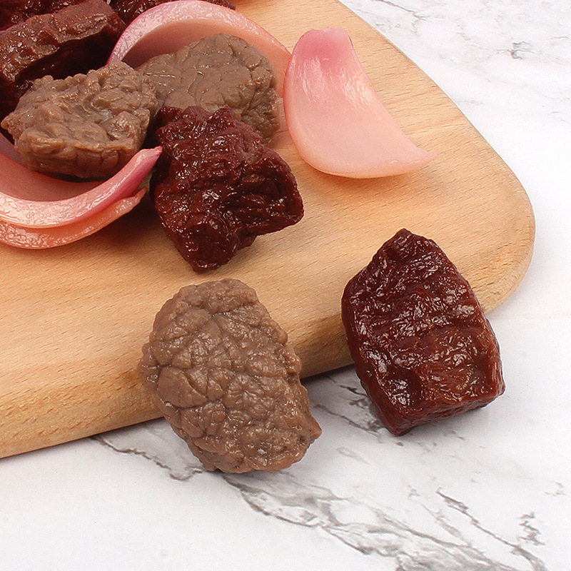 Promotion price! Simulation braised beef block food model simulation meat food play pendant play house toy