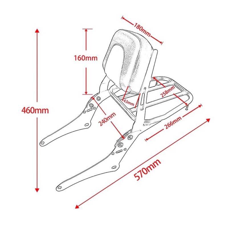 後部乗客背もたれ修正ホンダ反乱 Cm300 Cm500 オートバイリアラック荷物ラックアルミ合金材料|undefined