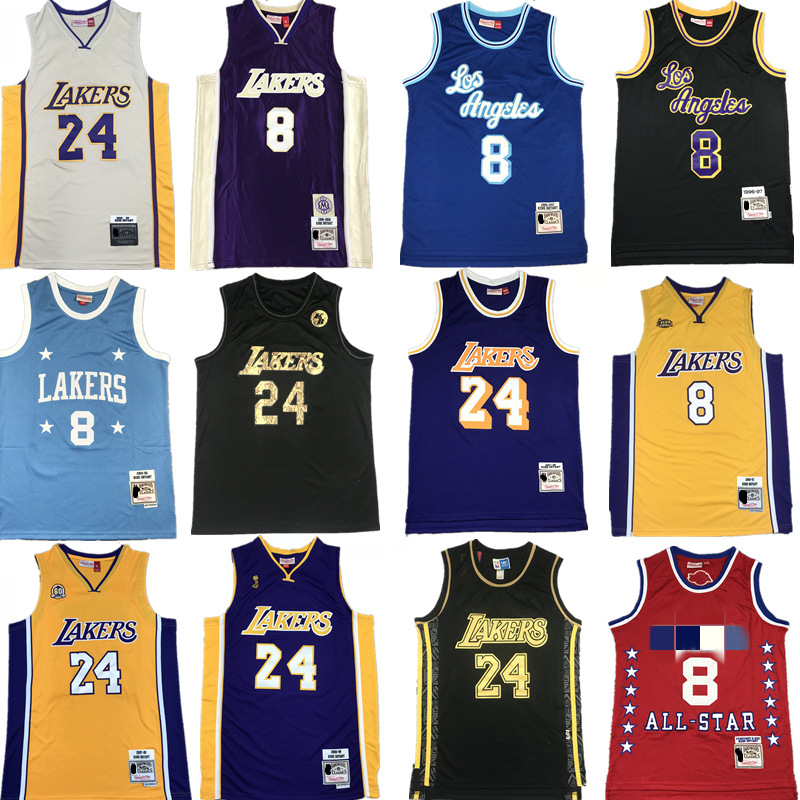 thumbnail for Summer Cross Border Jersey Lakers 24#23 James Retro Embroidered Basketball Suit Sports Training Suit Male