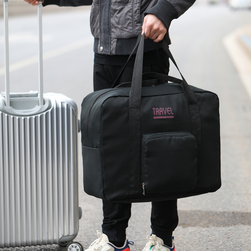 Printable LOGO Folding Sleeve Trolley Case Travel Bag Large Capacity Clothes Storage Bag Open Student Holiday Luggage Bag