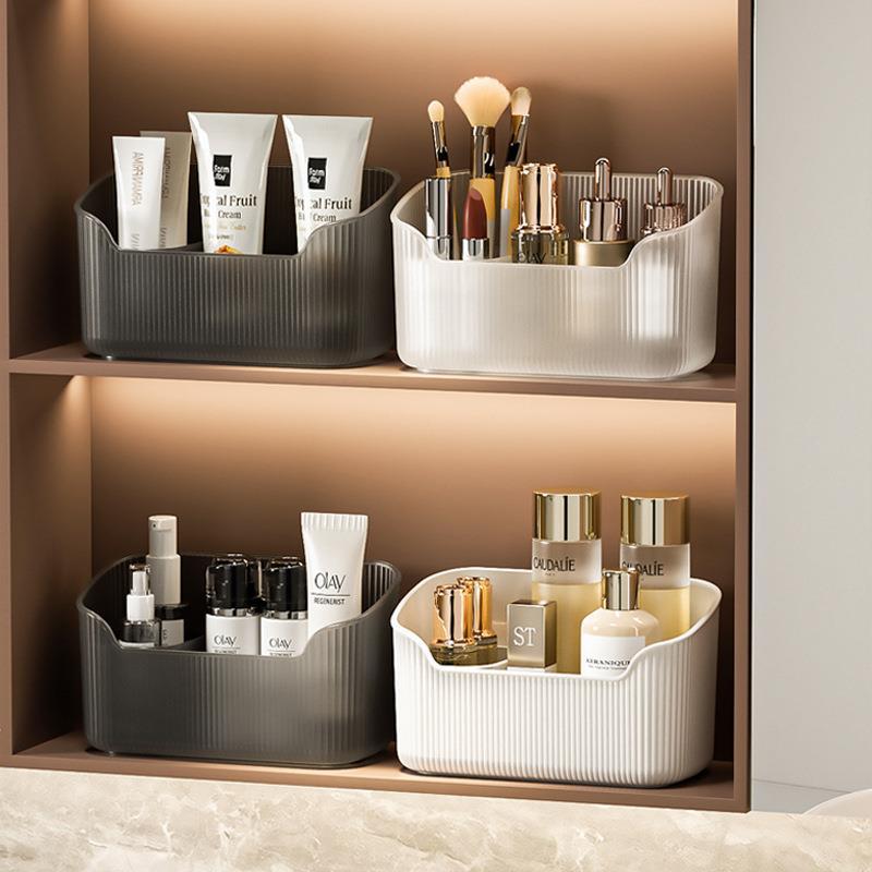 Mirror Cabinet Cosmetic Storage Box Beveled Desktop Dressing Table Skin Care Perfume Built-in Storage Bathroom Cabinet