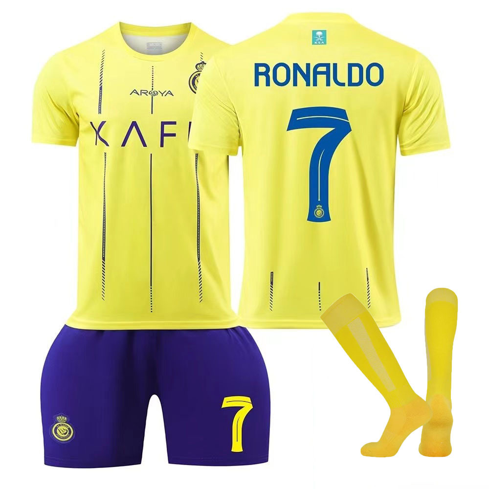 Riyadh victory football uniform suit adult children male outdoor fitness sports C Luo Jersey quick-drying female wholesale