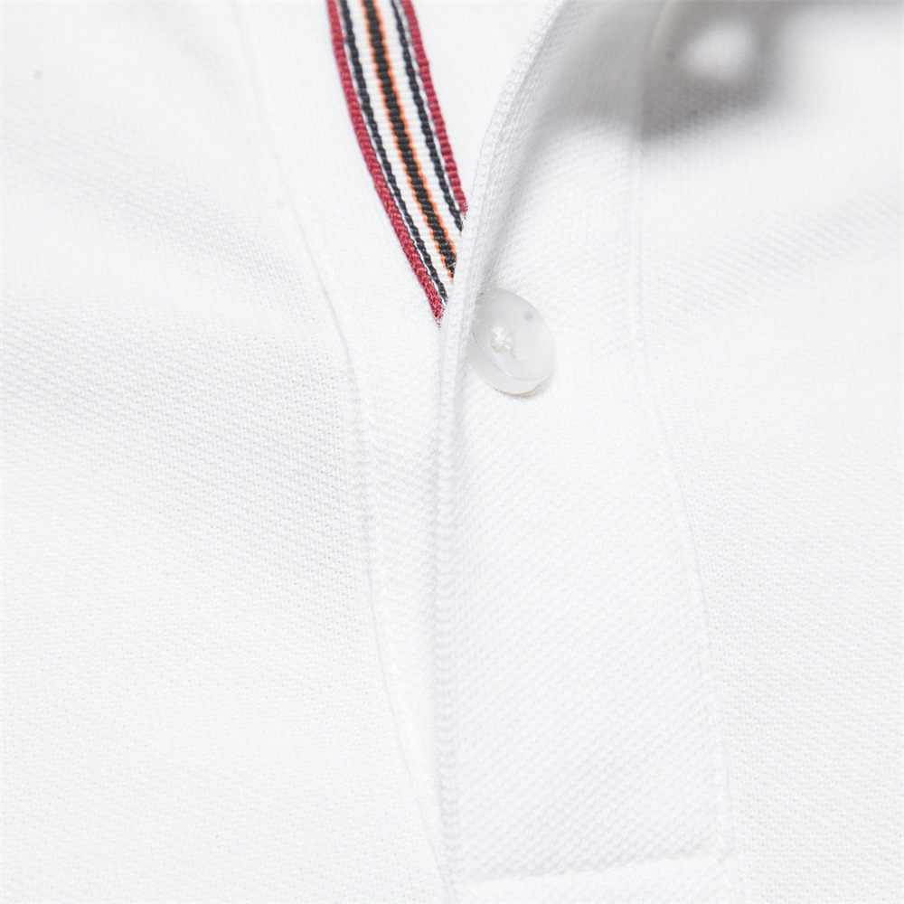 high quality Cross-border European Size 80% Cotton Fawn Embroidered POLO Men's T-shirt Solid Color Lapel Basic Short Sleeve Top for Men
