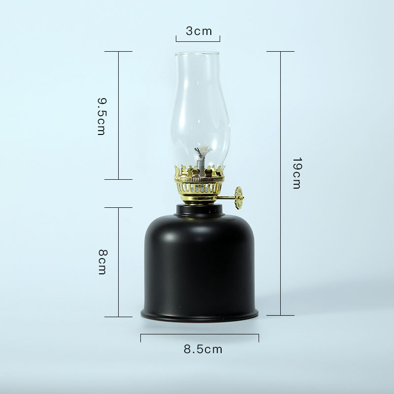 Metal Oil Pot Electroplated Surface Boutique Outdoor Tent Camping Atmosphere Lamp Lighting Kerosene Lamp Candle Holder Candle Lamp