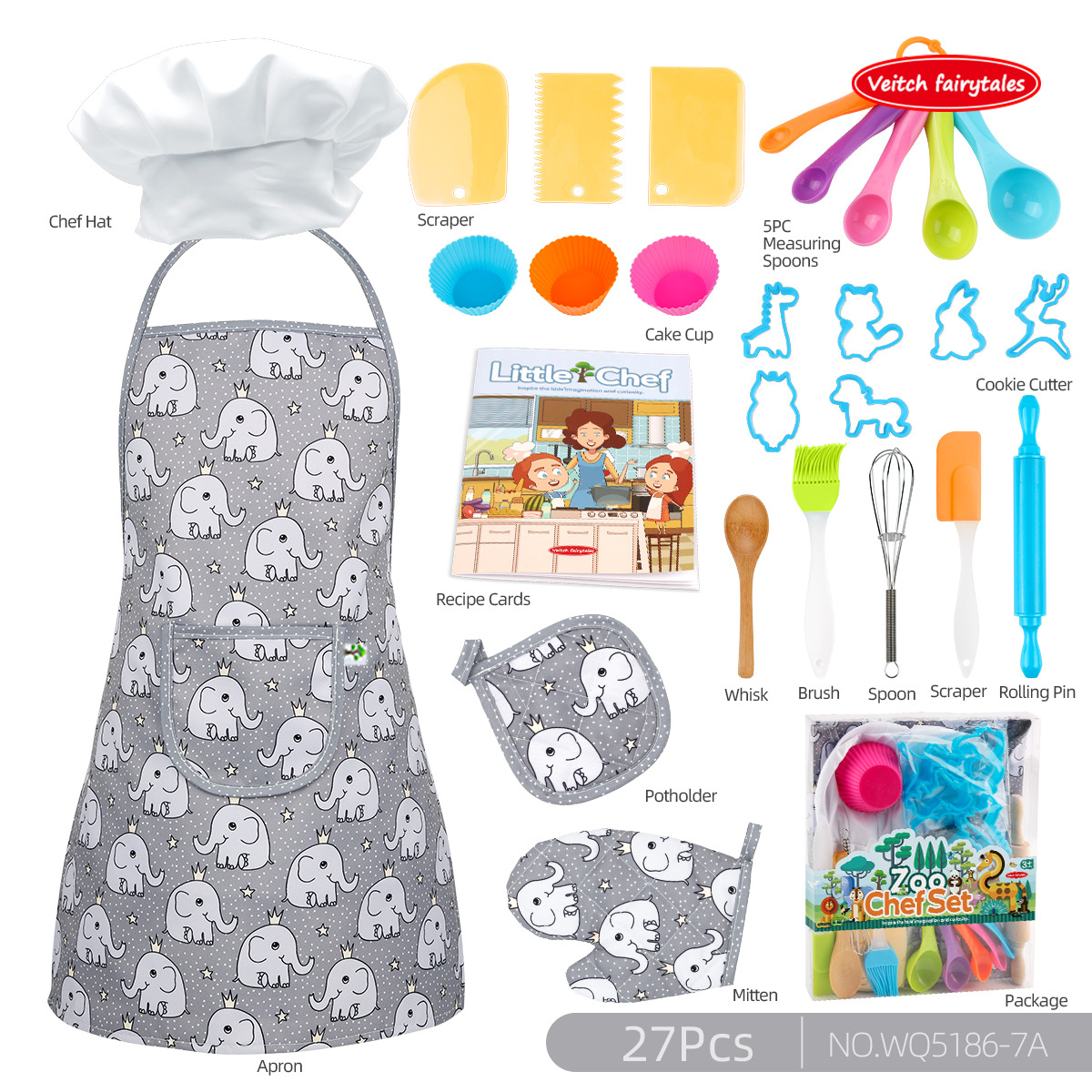 Children's Play Kitchen Toy Girl's Cooking Cooking Kitchen Set Baking Tools Cake Apron Chef Hat