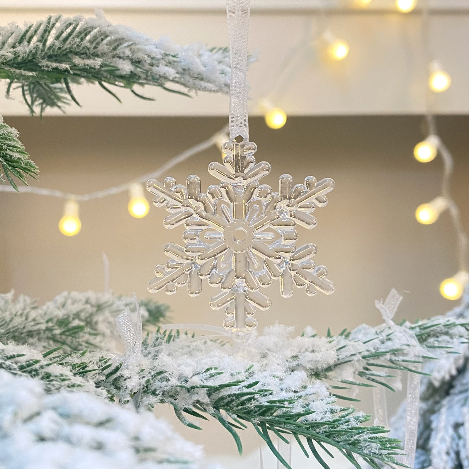 Christmas decorations Christmas tree pendant transparent snowflake acrylic crystal creative ornaments Christmas snowflake