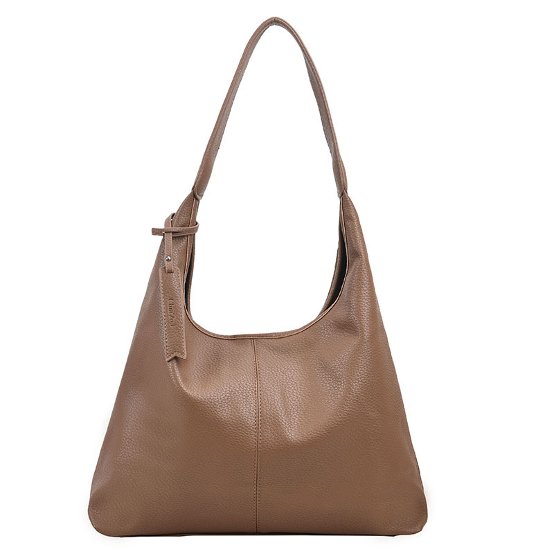 Retro high-end women's bag, new soft-sided simple tote bag, large capacity shoulder armpit bag