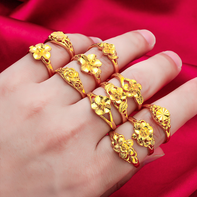Unisex Schmuck Mode Goldring Damen Überzug Simulation Goldschmuck Hochzeitsbedarf Nachtmarkt Versorgung Ring_voghion.com
