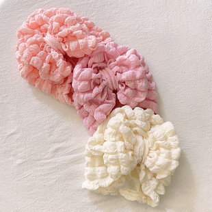 Spring and Summer 2023 Children's Bubble Big Bow Cap Cross Border Popcorn Baby Solid Color Indian Cap