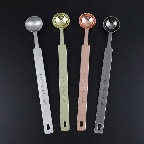 Cross-border stainless steel multi-size measuring spoon suit coffee bean measuring spoon scale milk powder measuring spoon coffee measuring spoon