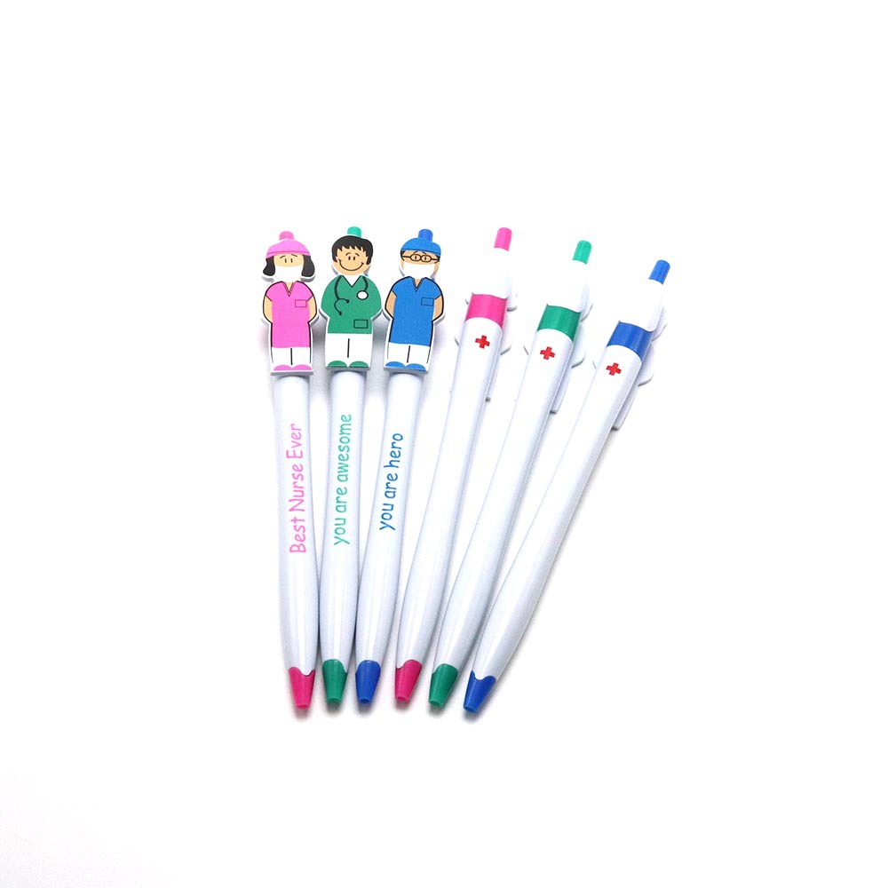 Amazon Hot Doctor Nurse Cartoon Shape Creative Ballpoint Pen Nurse Day Gift Advertising Promotional Gift Pen