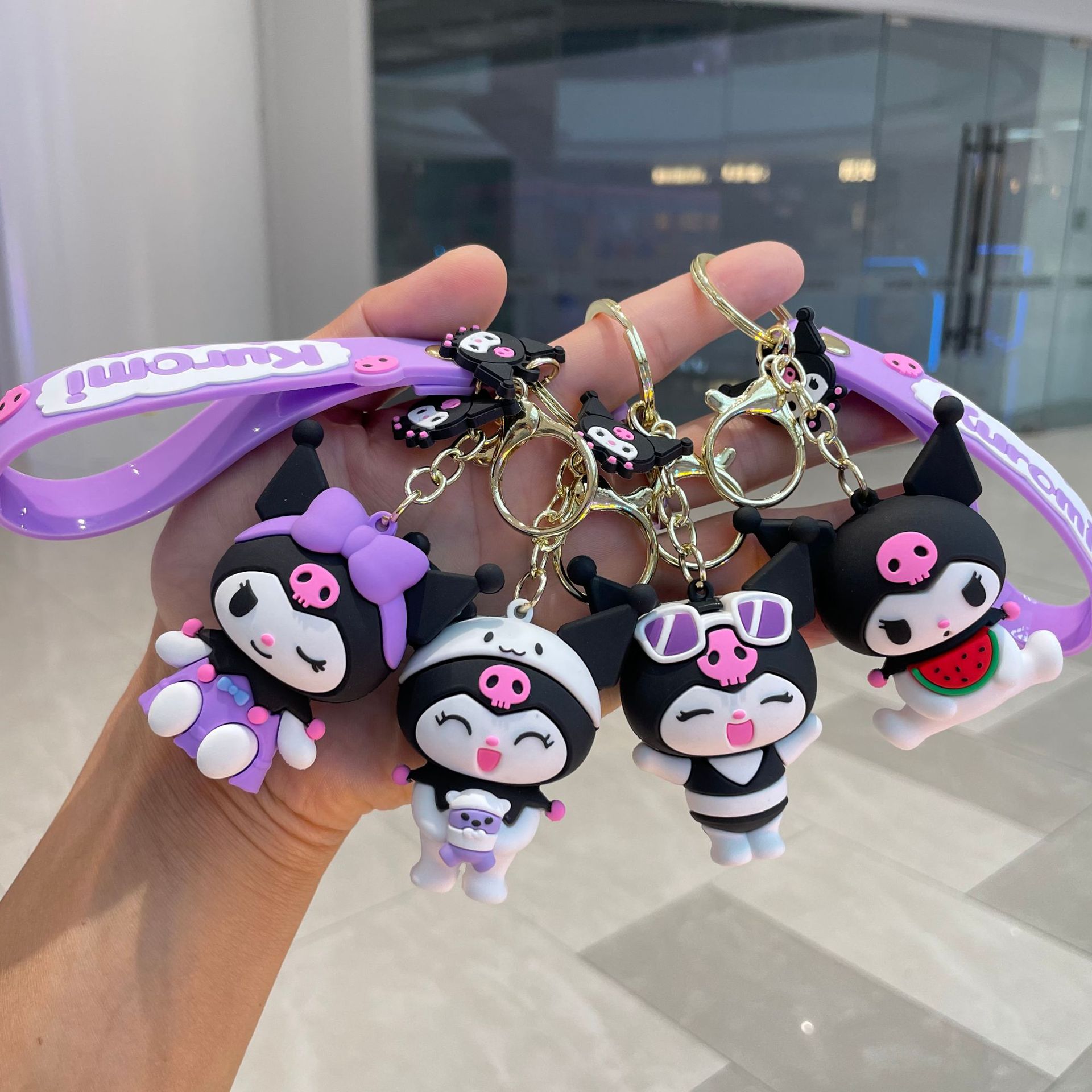 Sanrio kulomi doll car key chain cute pendant couple bag pendant soft key chain wholesale