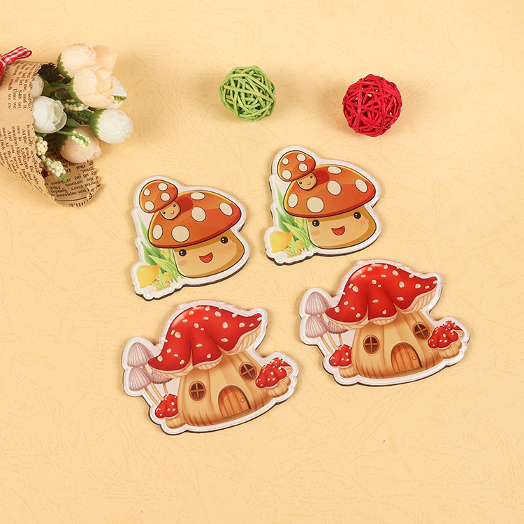 Crystal acrylic epoxy refrigerator Cartoon Cartoon mushroom refrigerator sticker epoxy refrigerator sticker