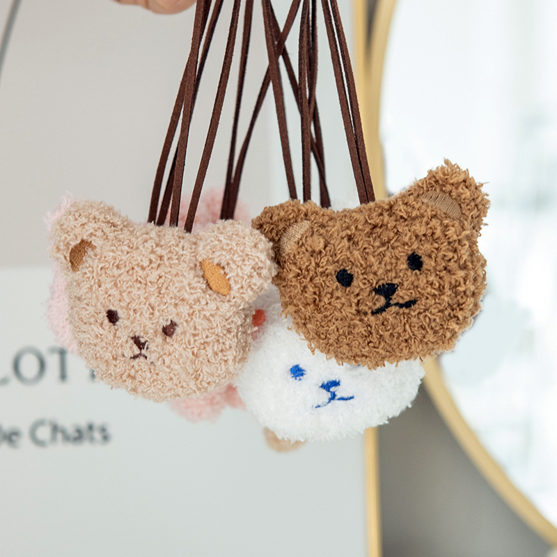 Korean ins Cute Bear Head Doll Bag Pendant Children's Name Distinguished Listing Keychain Bag Hanging Ornaments