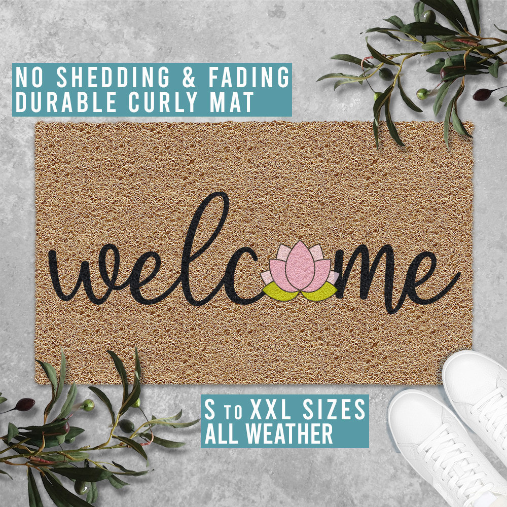 Vítejte, koberec s květinovým motivem, protiskluzová rohožka do vstupních dveří, savá rohožka do koupelny a kuchyně_voghion.com