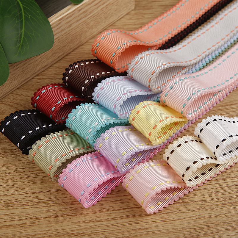 Color Jump Point Lace Rib Ribbon Children's Bow Hair Accessories Clothing Shoes Flower Accessories Polyester Hat Belt