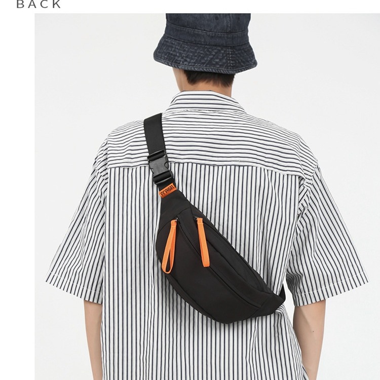 Factory wholesale waist bag men's ins fashion Japanese casual messenger bag men's and women's sports phone bag large capacity chest bag