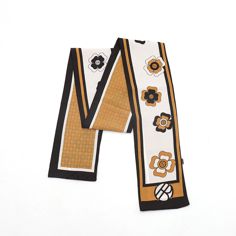 New Yao Chen Same Style Narrow Long Small Scarf Women's Spring and Autumn Style Fashion All-match Decorative Scarf