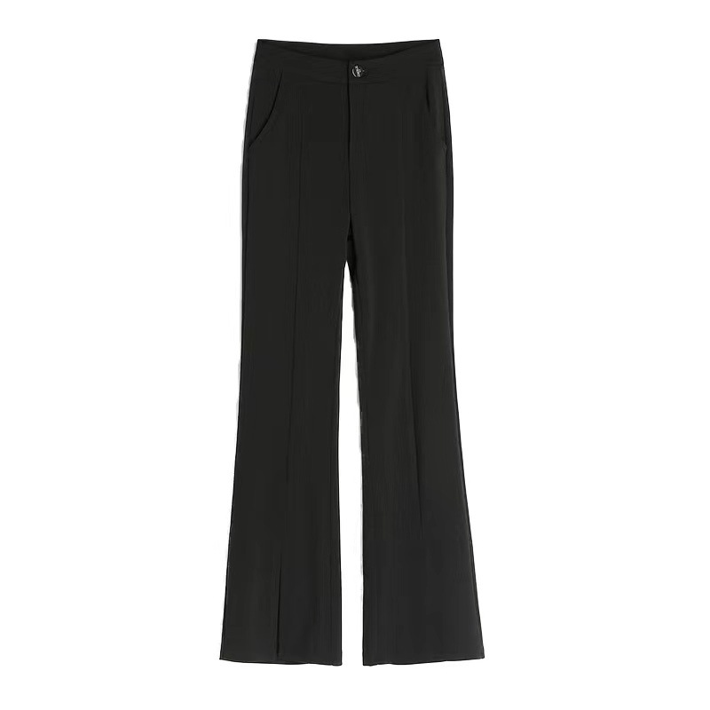 Split flared pants for women Spring and Autumn summer 2023 new high waist slimming draping suit Black small flared pants