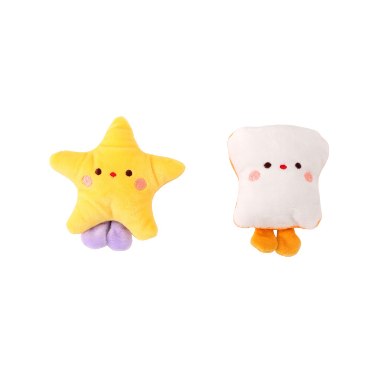 Cute Girl Star Brooch Cartoon Plush Bread Doll Pendant Backpack Accessories DIY Pin Accessories Accessories
