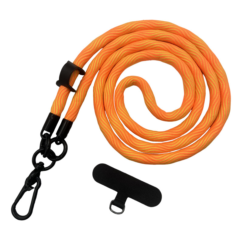 Mobile Phone Long Crossbody Neck Belt Lanyard Men's and Women's Strong Braided Climbing Rope Side and Back Anti-losing Belt Metal Removable