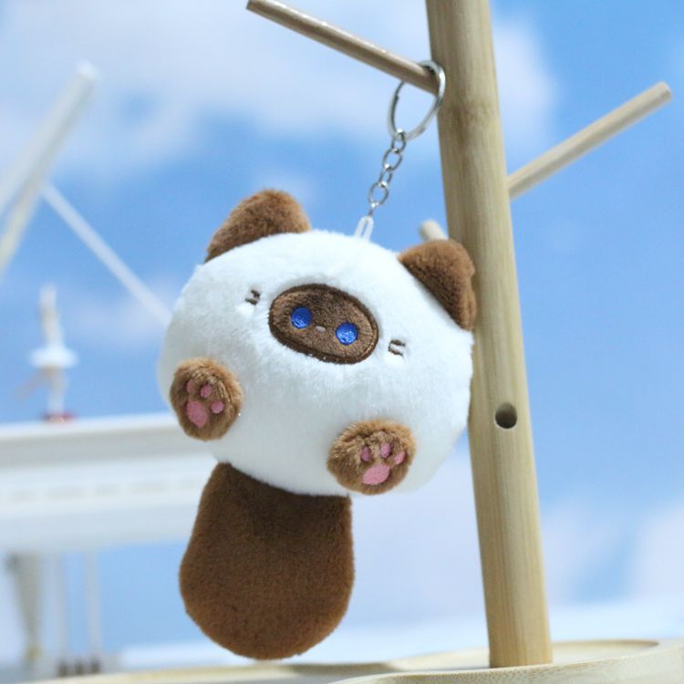Internet celebrity cute cute squeegee Tuan Meow pendant cartoon plush toy kitten bear Ragdoll keychain