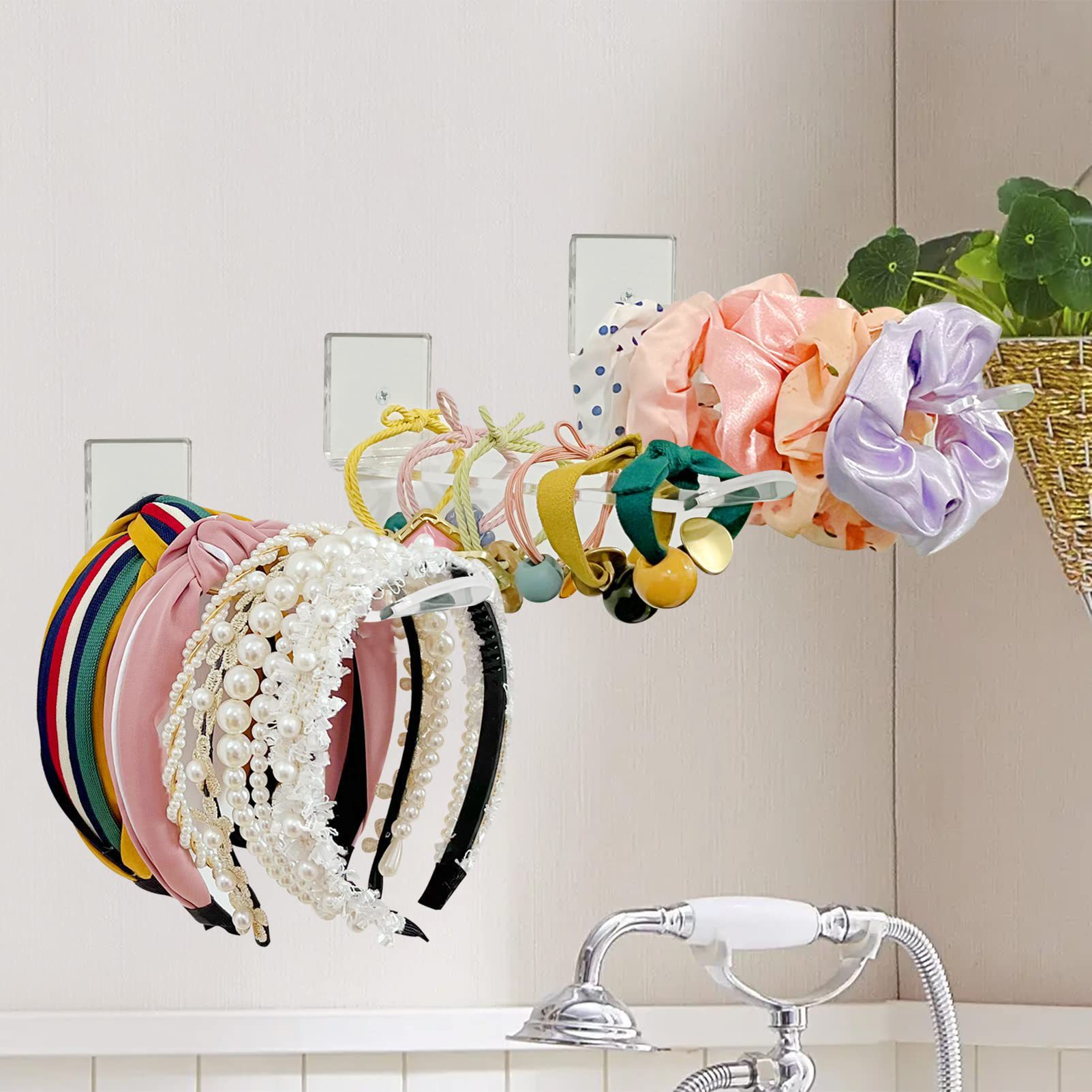 Hair Band Display Rack Acrylic Hair Band Head Rope Storage Rack Wall Hanging Hair Band Display Rack Headwear Finishing Artifact