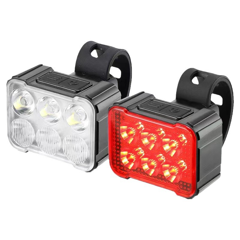New bicycle light suit Type-C rechargeable outdoor night walking light bicycle front and rear taillight suit cross-border
