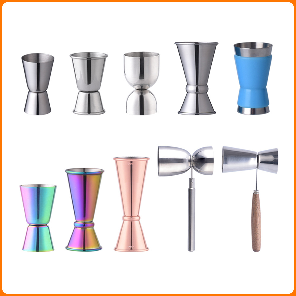 Cross-border explosions spot bar bartender tools measuring cup baking measuring cup stainless steel double-headed cocktail measuring cup