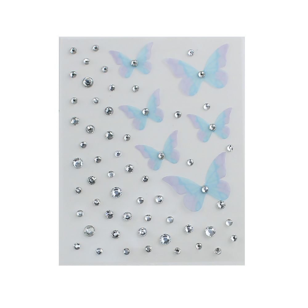 Three-dimensional tulle butterfly makeup makeup stickers face jewelry simulation embellishment Princess Hani face facial Diamond stickers