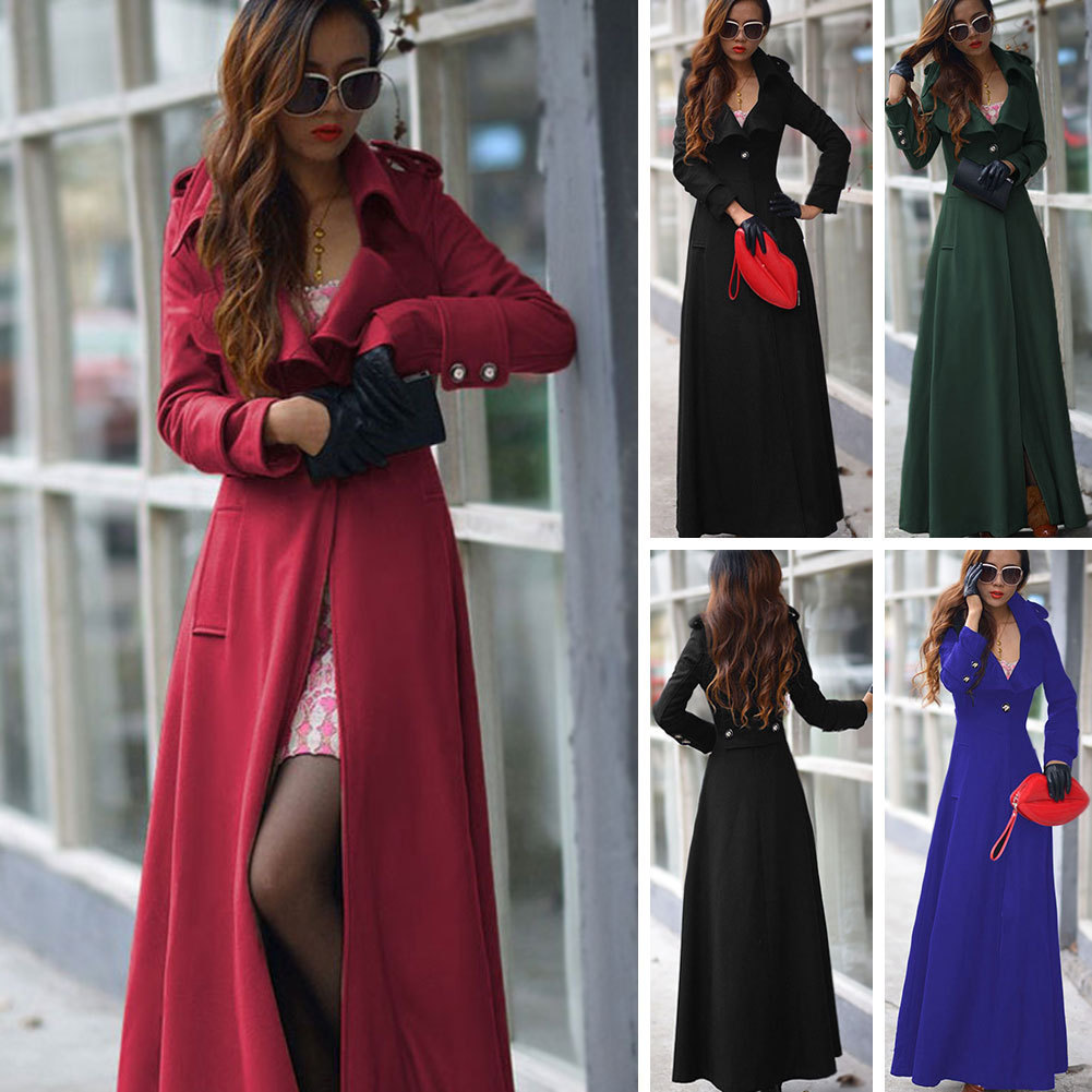 Jinhan 2024 Europäischer und amerikanischer Herbst- und Wintermantel mit einem Knopf für Damen aus Wollkaschmir, verlängerter Trenchcoat_voghion.com