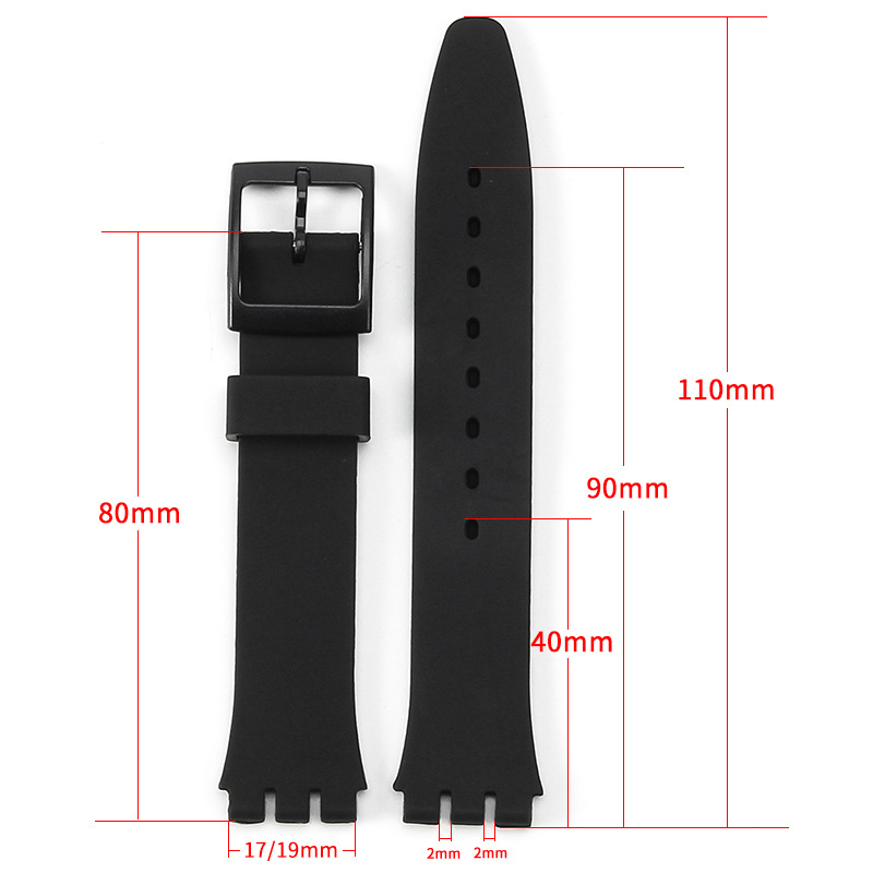Substitute Swatch Strap Silicone Watch Strap Accessories 16mm 17mm 19mm 20mm