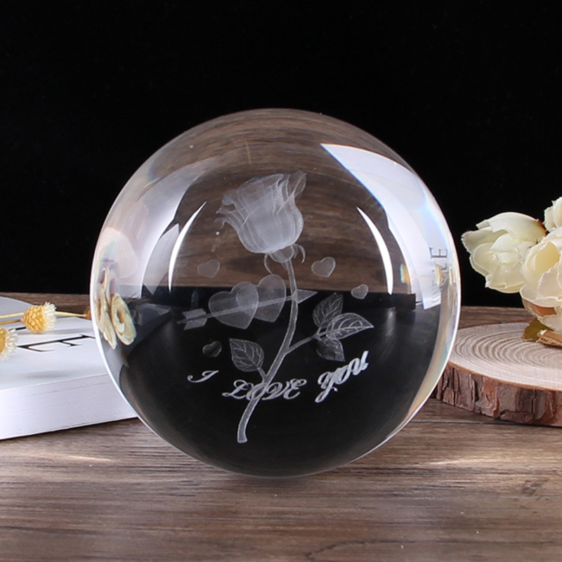 Factory direct crystal ball custom 6 8 10cm crystal ball custom glass ball engraved cross-border spot wholesale