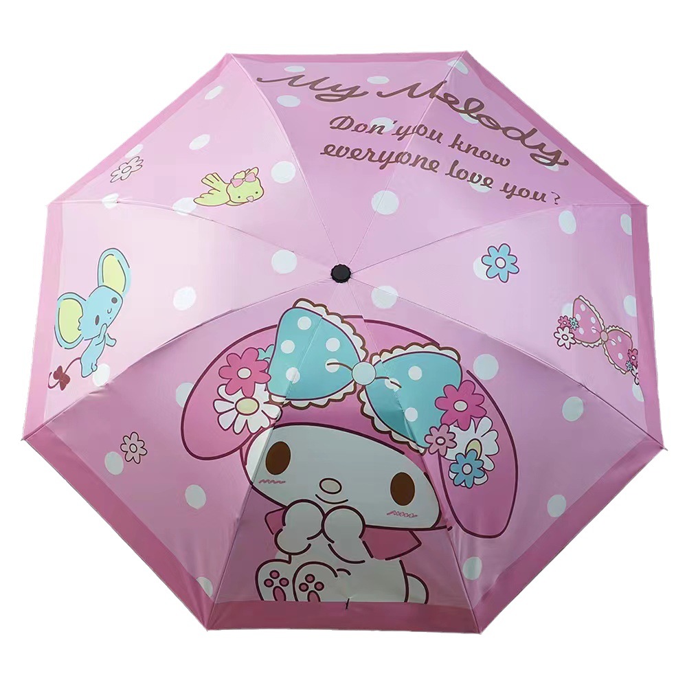 New coolomi Pacha dog coolo cartoon 8-bone dual-use sun umbrella black glue sun-proof sun-proof girl UV-proof