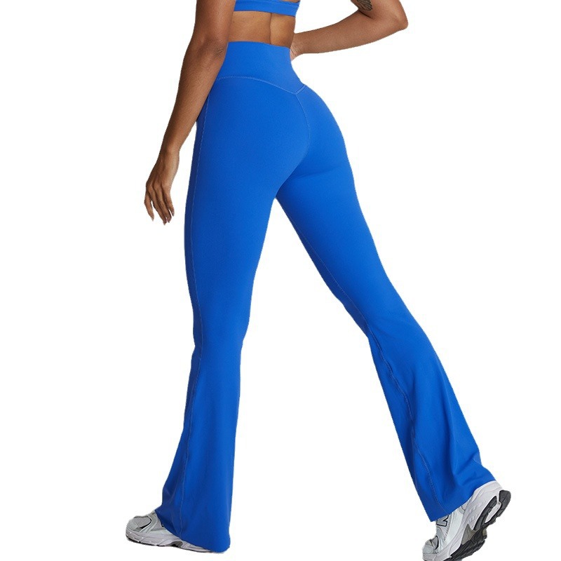 Cross-border new high waist flared pants women's V arc belly slimming pants outdoor leisure sports wide leg pants fitness trousers