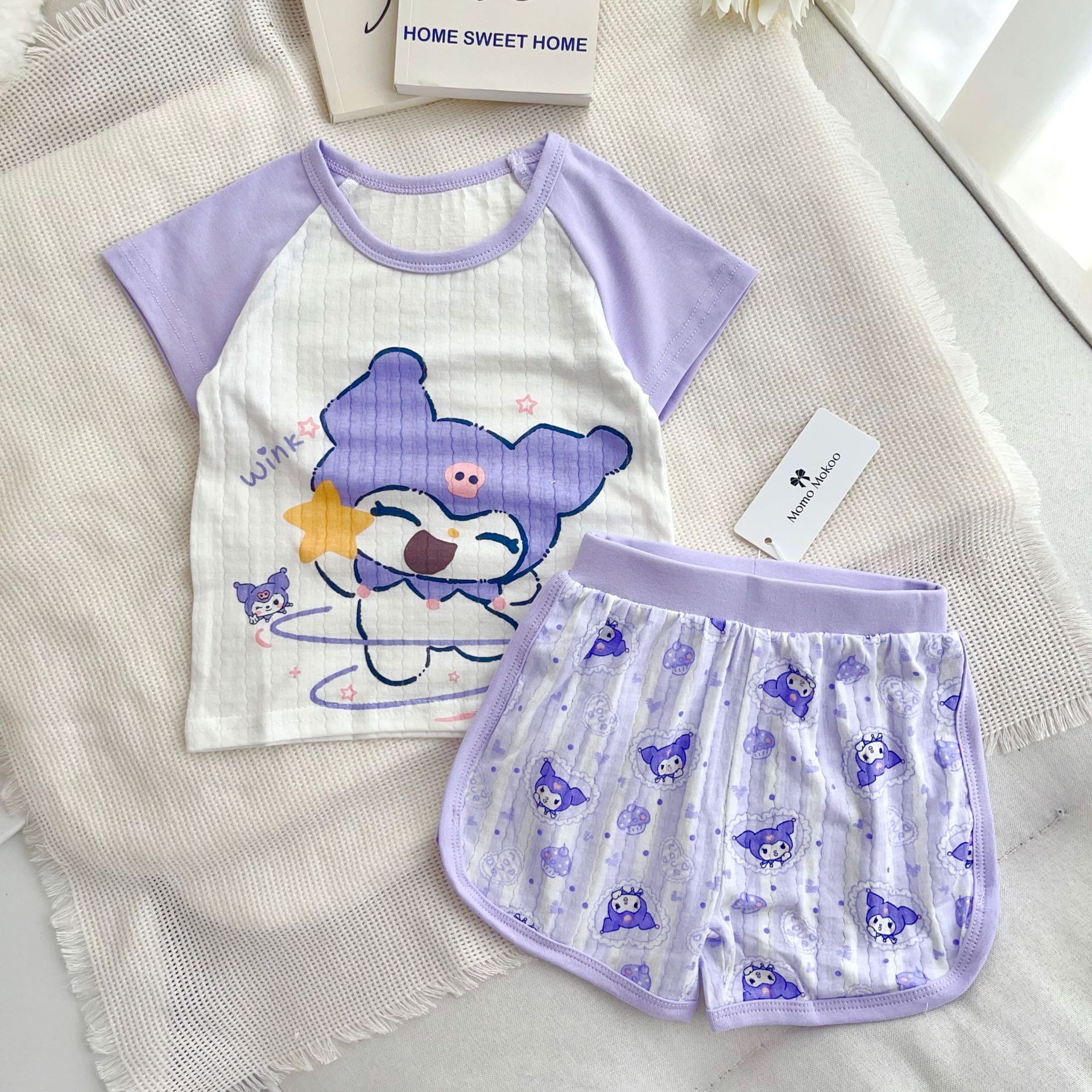 23 children's clothing new [breathing Cotton] summer children's short sleeve suit cartoon casual shorts sports kindergarten