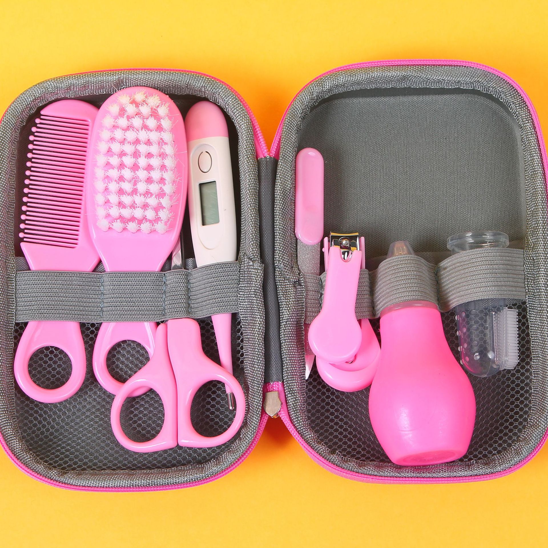 Cross-border baby care eight pieces of suit nail clippers feeding spoon comb nasal aspirator can be equipped with suit