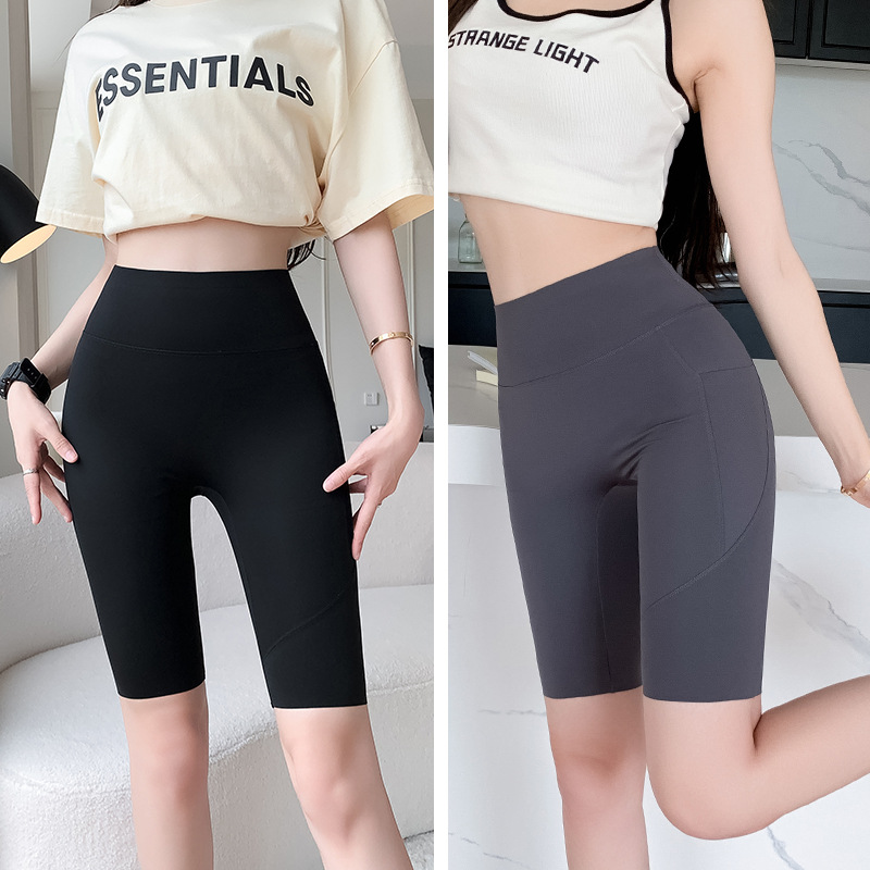 Five Points Shark Pants Women's Summer Outer Wear High Waist Thin Barbie Yoga Pants Riding Pants Belly Tight Hip Base Shorts