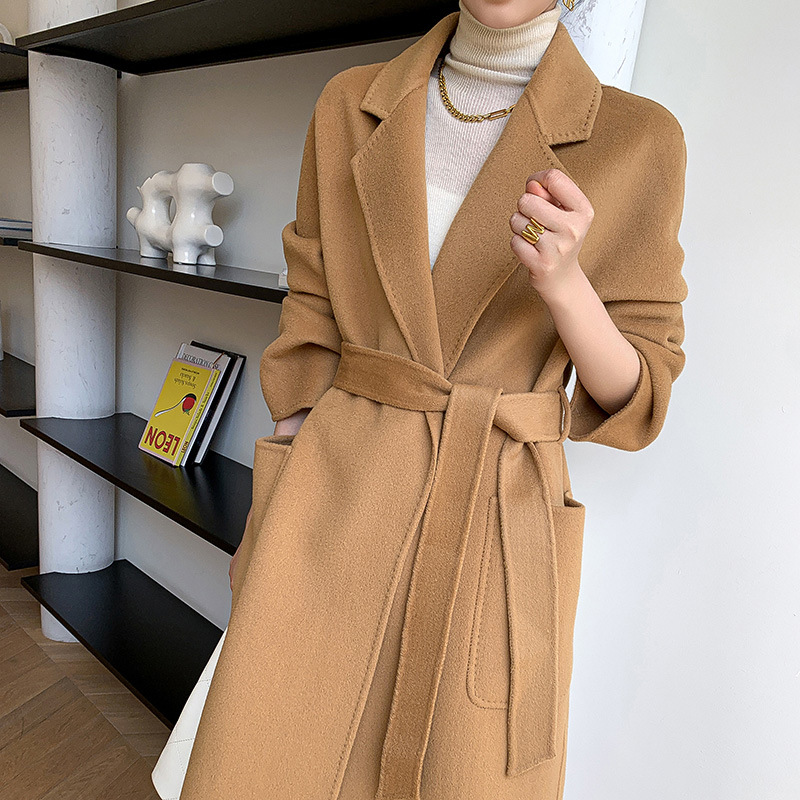Double-sided Cashmere Coat Women's Mid-length 24 Autumn and Winter Wool Coat Double-sided Tolen Suit Wool Coat Women's Short