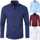 Cross-border foreign trade Korean slim-fit elastic shirt men's shirt Amazon foreign trade simple business thin shirt men
