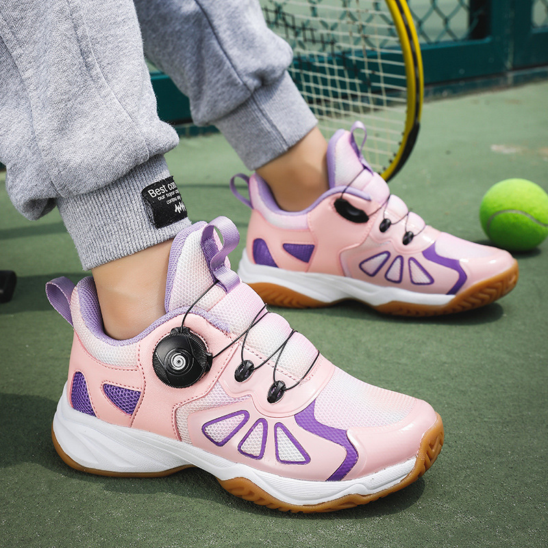 Export Japan rotating button children's professional tennis shoes girls non-slip wear-resistant children's shoes mesh sneaker for boys